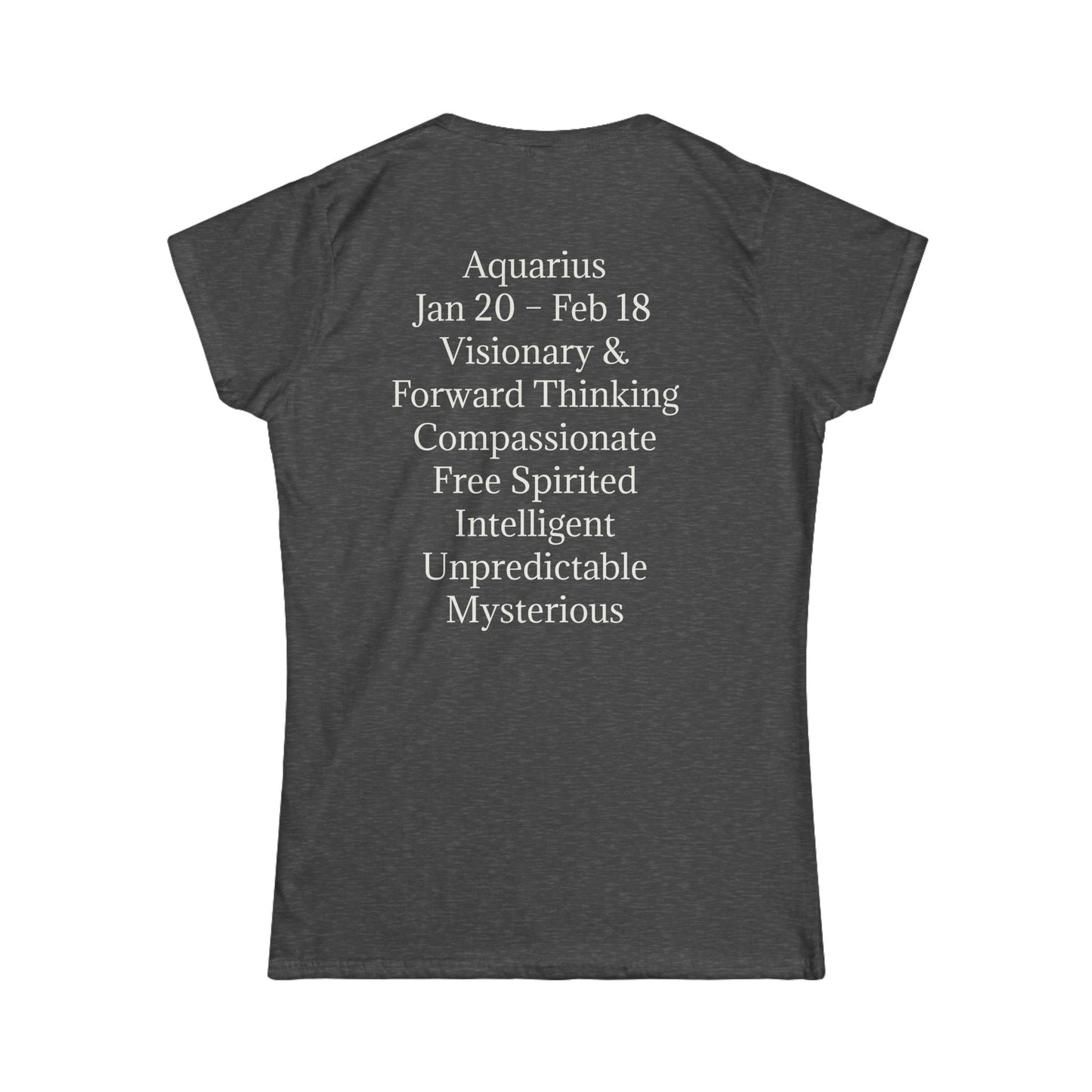 Aquarius Zodiac Women's Softstyle Tee - Visionary & Mysterious Astrology Shirt