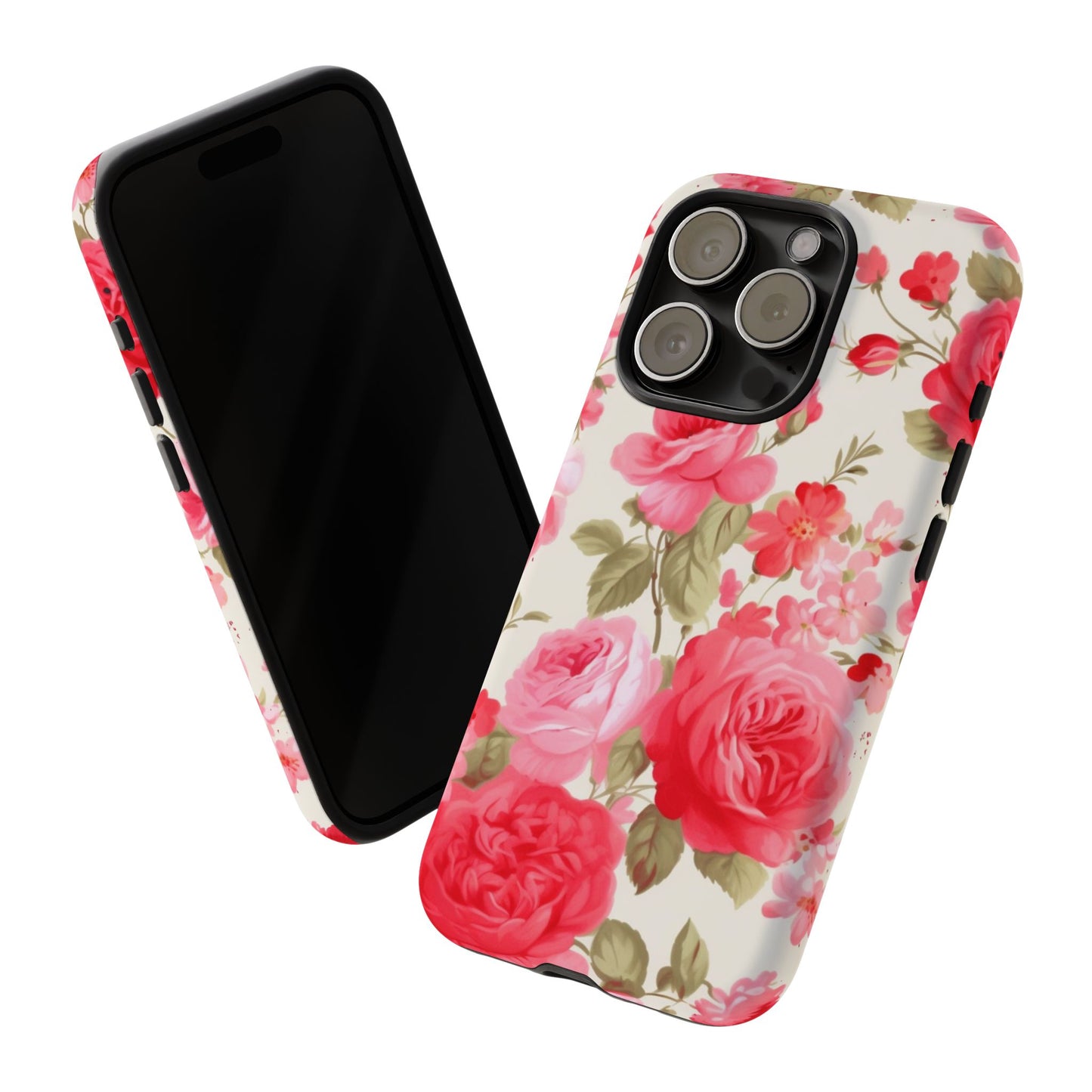 Floral Phone Case - Tough Cases with Elegant Rose Design