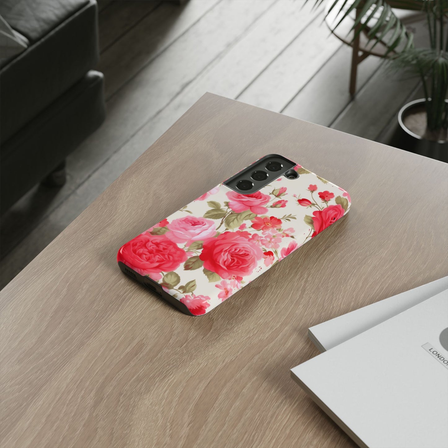 Floral Phone Case - Tough Cases with Elegant Rose Design