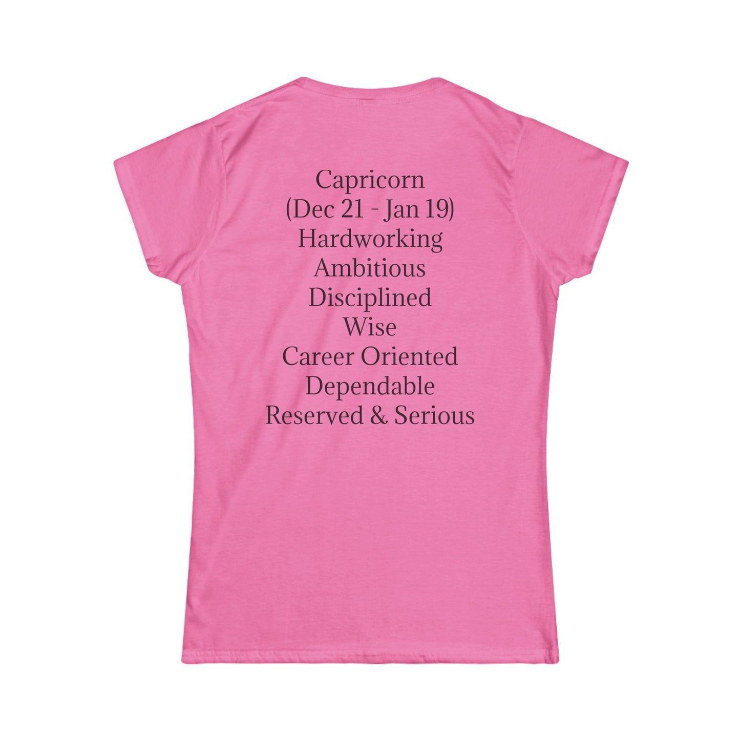 Capricorn Women's Softstyle Tee - Zodiac Astrology Design, Perfect Gift for Astrology Lovers