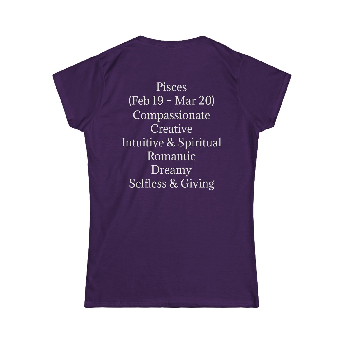 Pisces Zodiac Women's Softstyle Tee - Intuitive & Spiritual Design