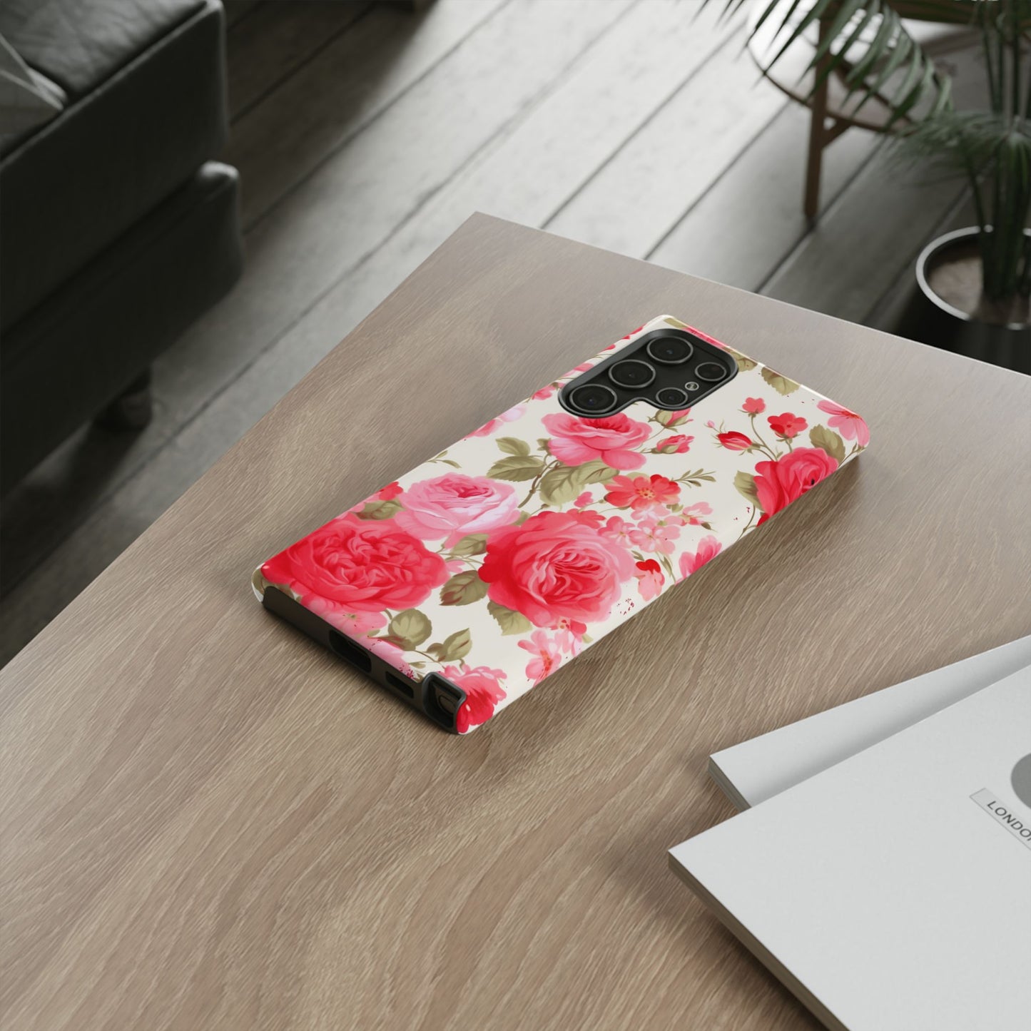 Floral Phone Case - Tough Cases with Elegant Rose Design