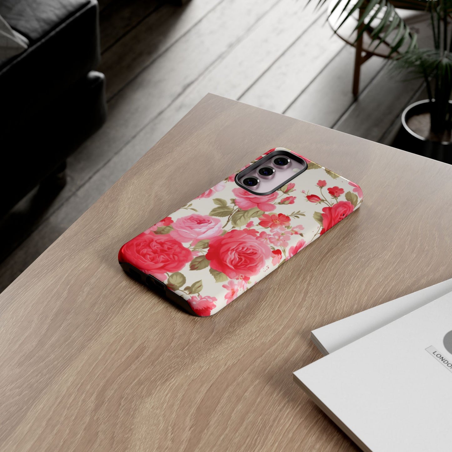 Floral Phone Case - Tough Cases with Elegant Rose Design