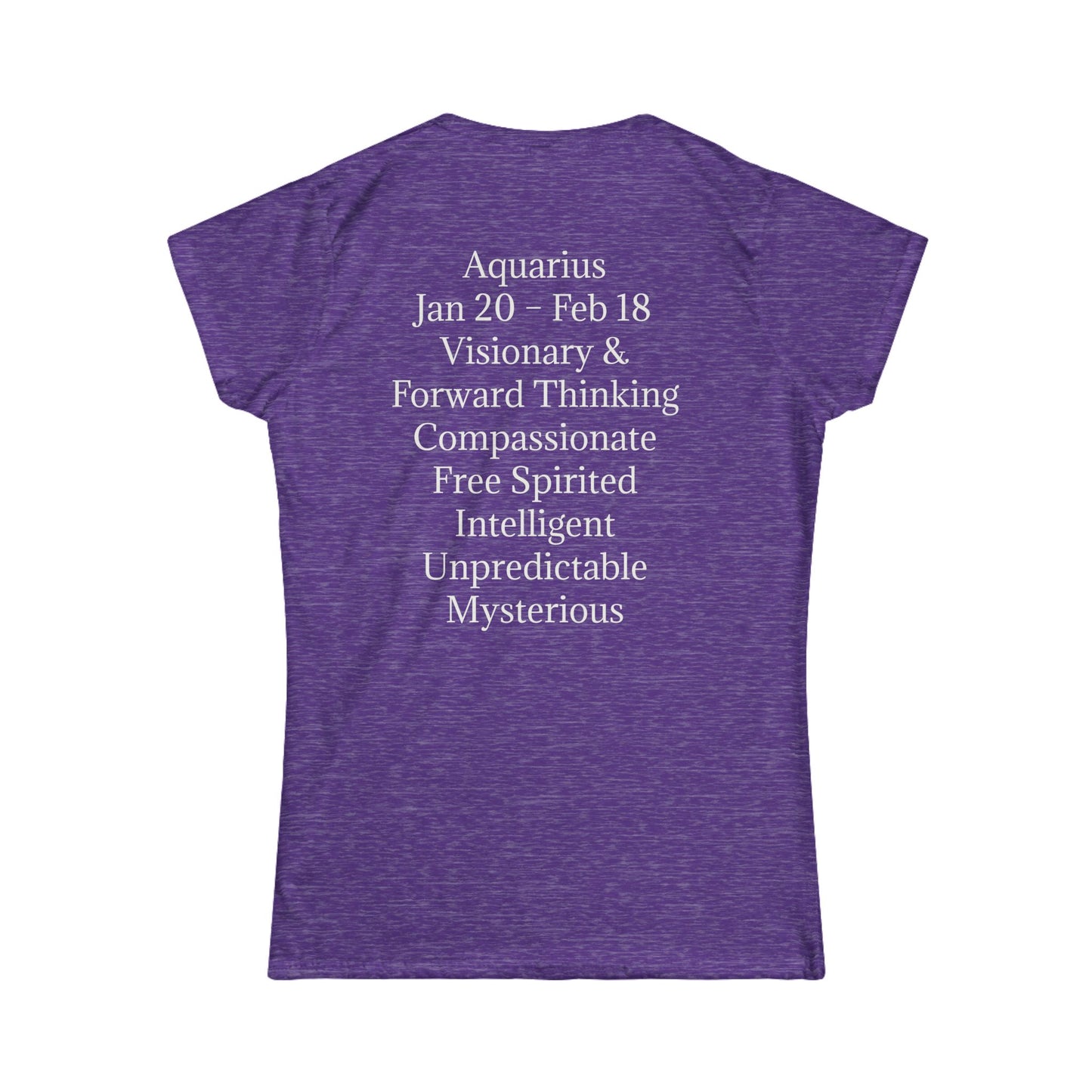 Aquarius Zodiac Women's Softstyle Tee - Visionary & Mysterious Astrology Shirt