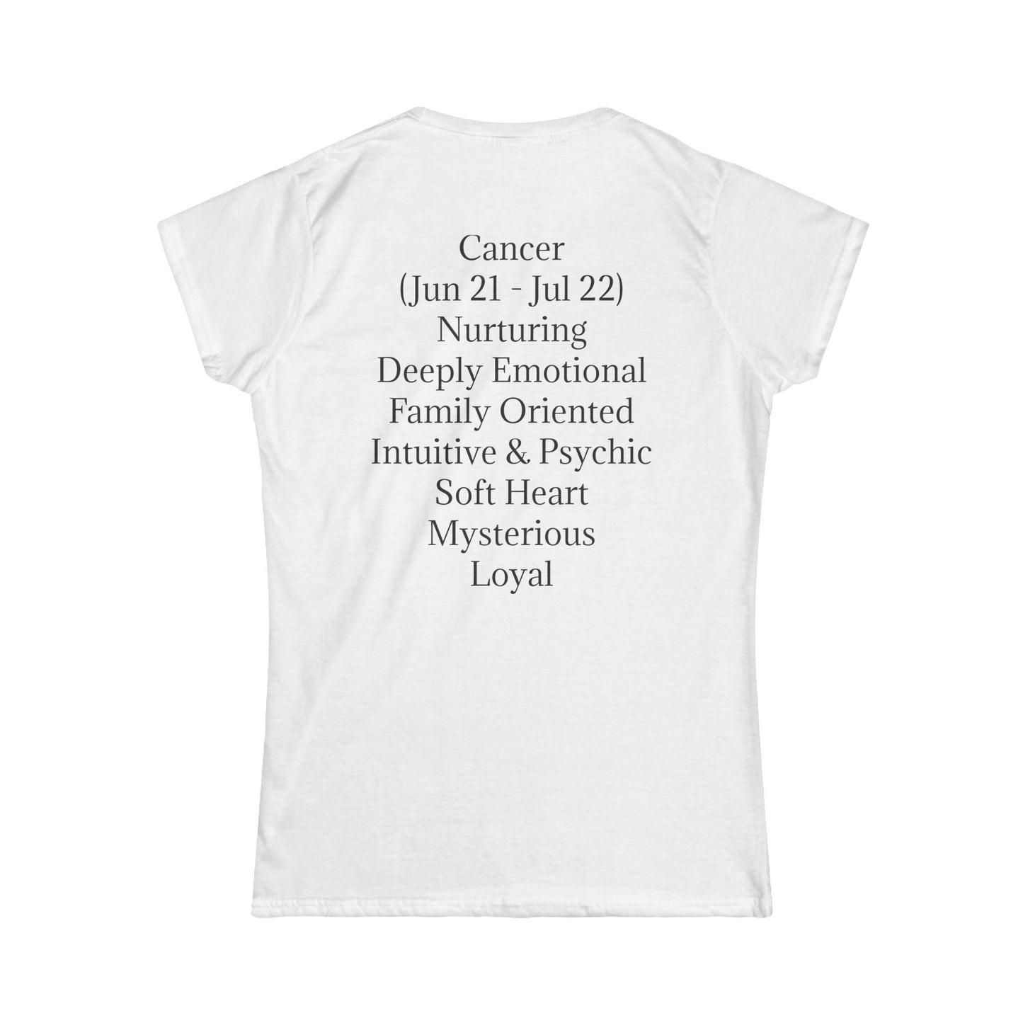 Cancer Zodiac Softstyle Tee - Intuitive & Mysterious Apparel for Astrology Lovers