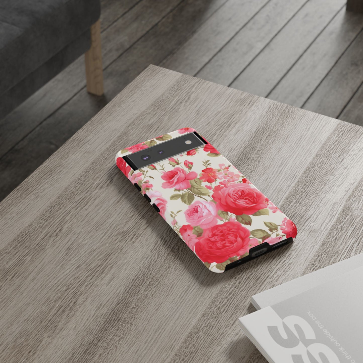 Floral Phone Case - Tough Cases with Elegant Rose Design