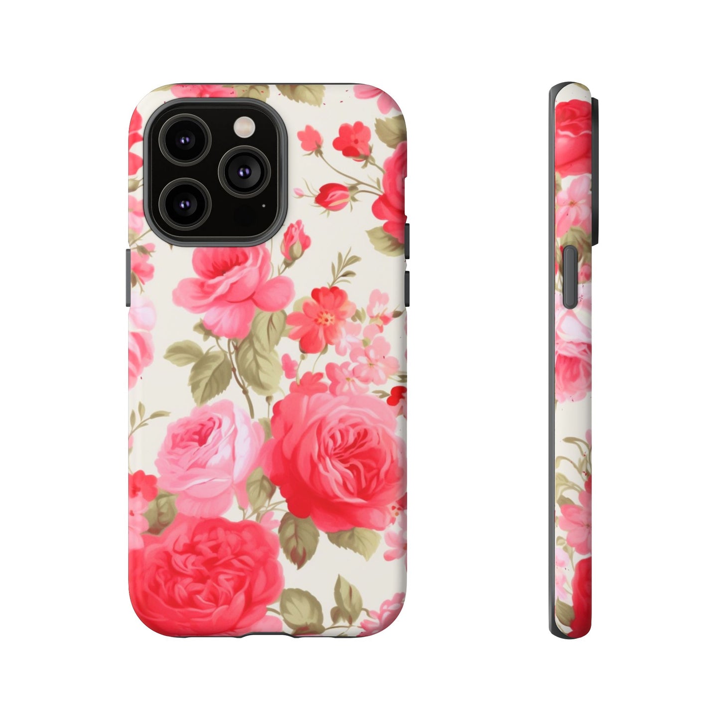 Floral Phone Case - Tough Cases with Elegant Rose Design