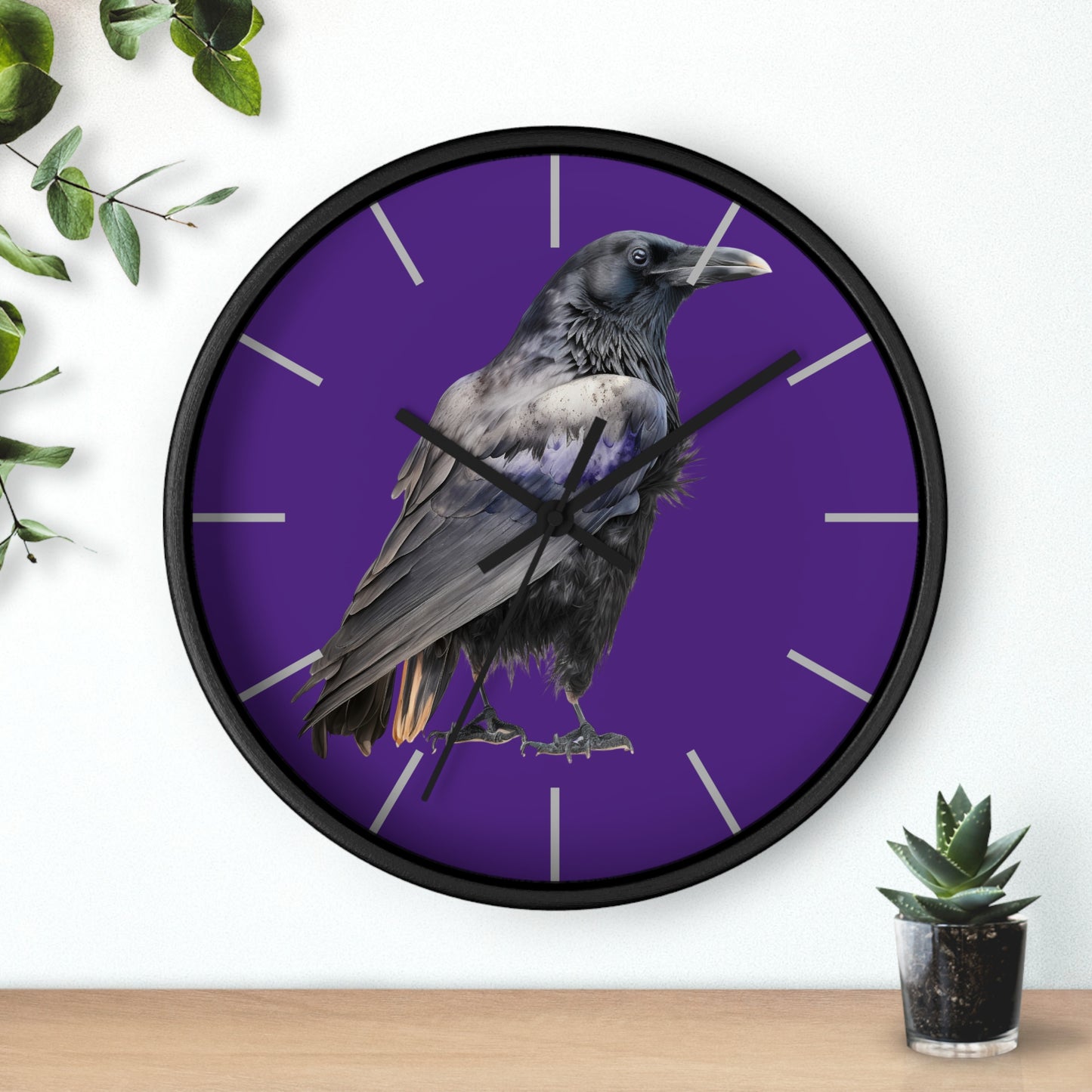 Elegant Raven Wall Clock - Stylish Home Decor for Nature Lovers