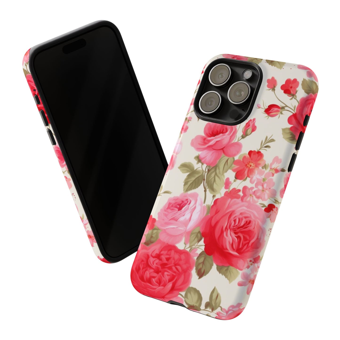 Floral Phone Case - Tough Cases with Elegant Rose Design