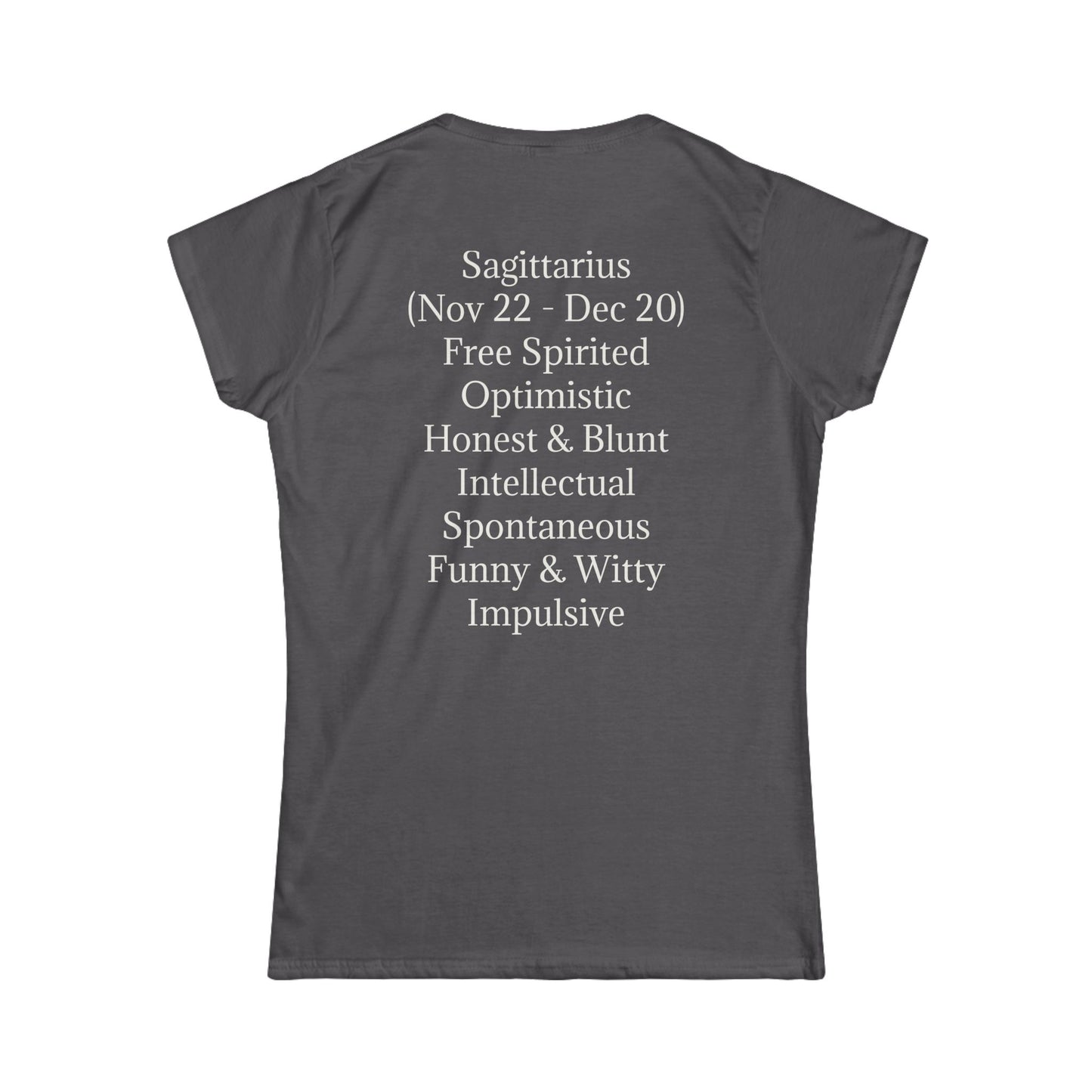 Sagittarius Horoscope Women's Softstyle Tee - Free Spirited & Optimistic Design