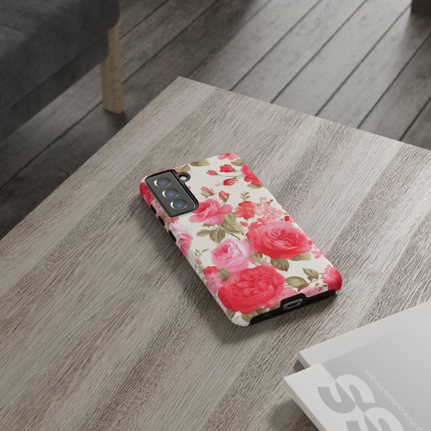 Floral Phone Case - Tough Cases with Elegant Rose Design