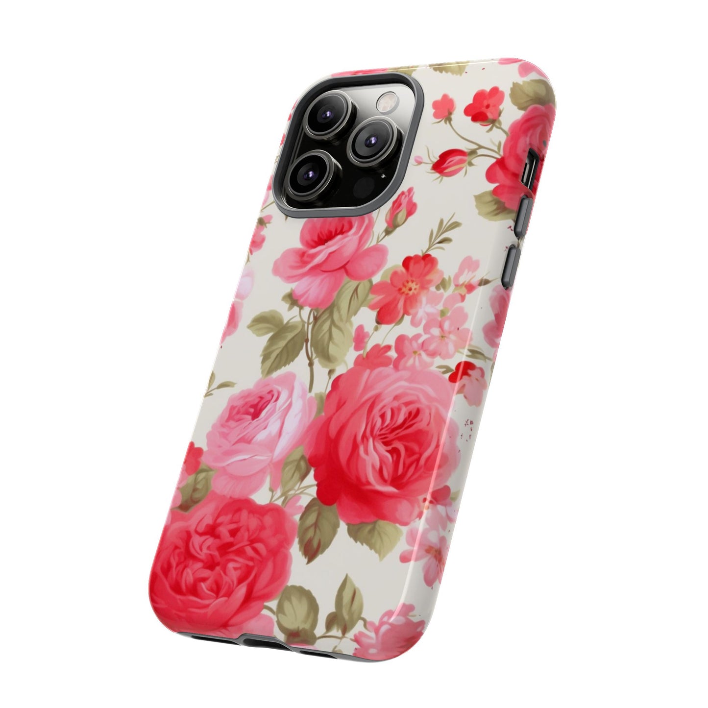 Floral Phone Case - Tough Cases with Elegant Rose Design