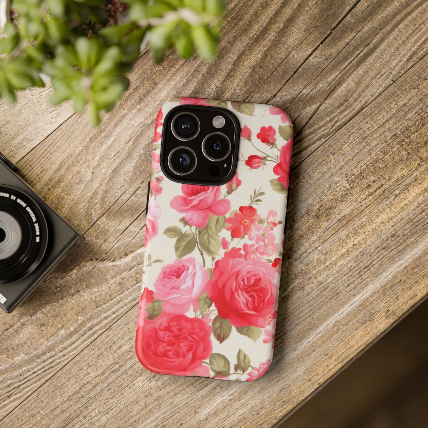 Floral Phone Case - Tough Cases with Elegant Rose Design