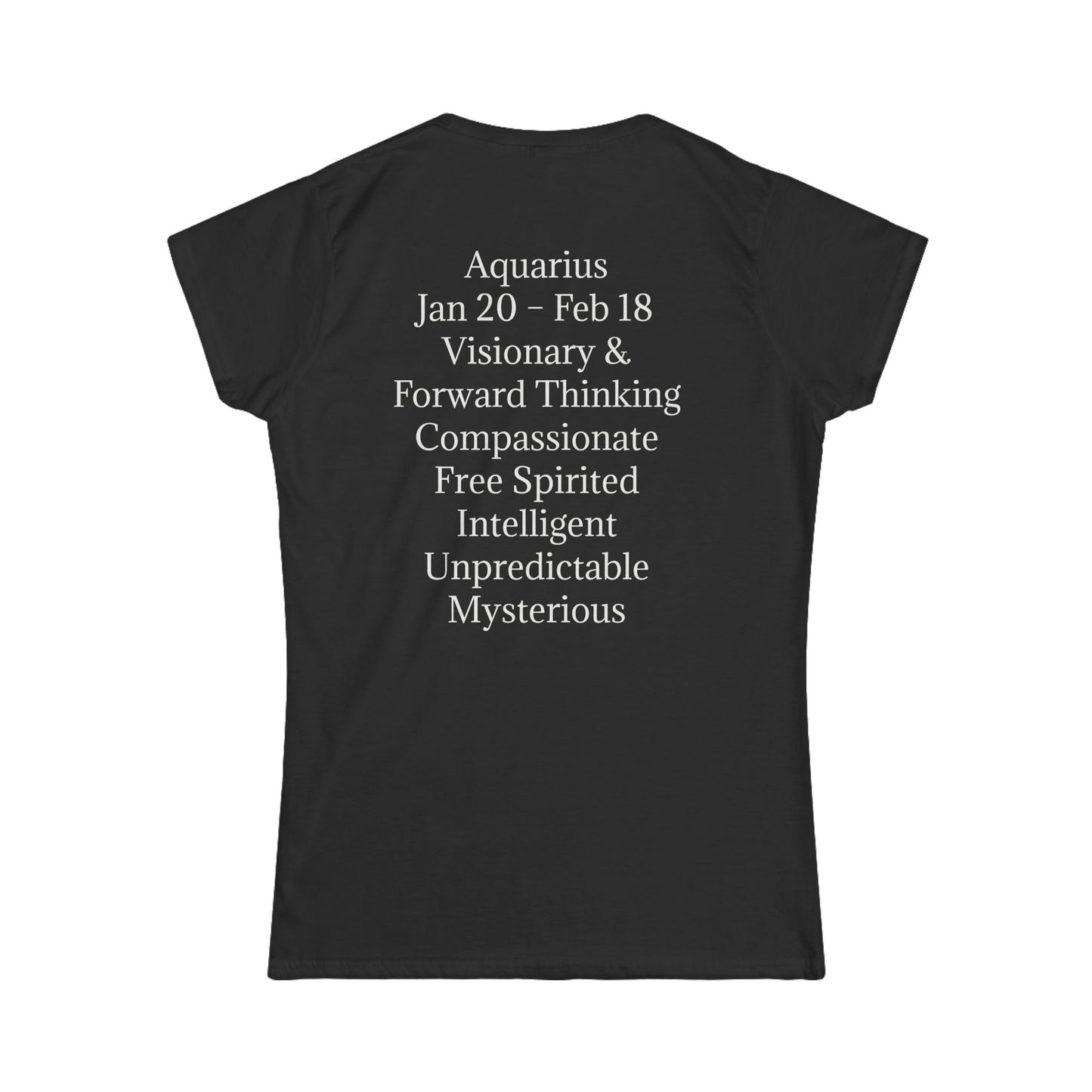 Aquarius Zodiac Women's Softstyle Tee - Visionary & Mysterious Astrology Shirt