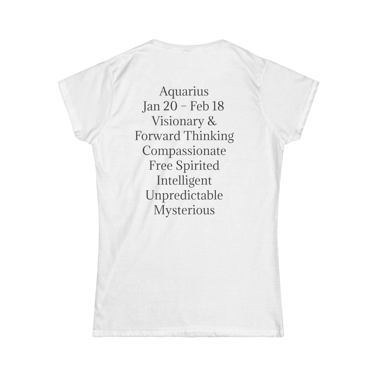 Aquarius Zodiac Women's Softstyle Tee - Visionary & Mysterious Astrology Shirt