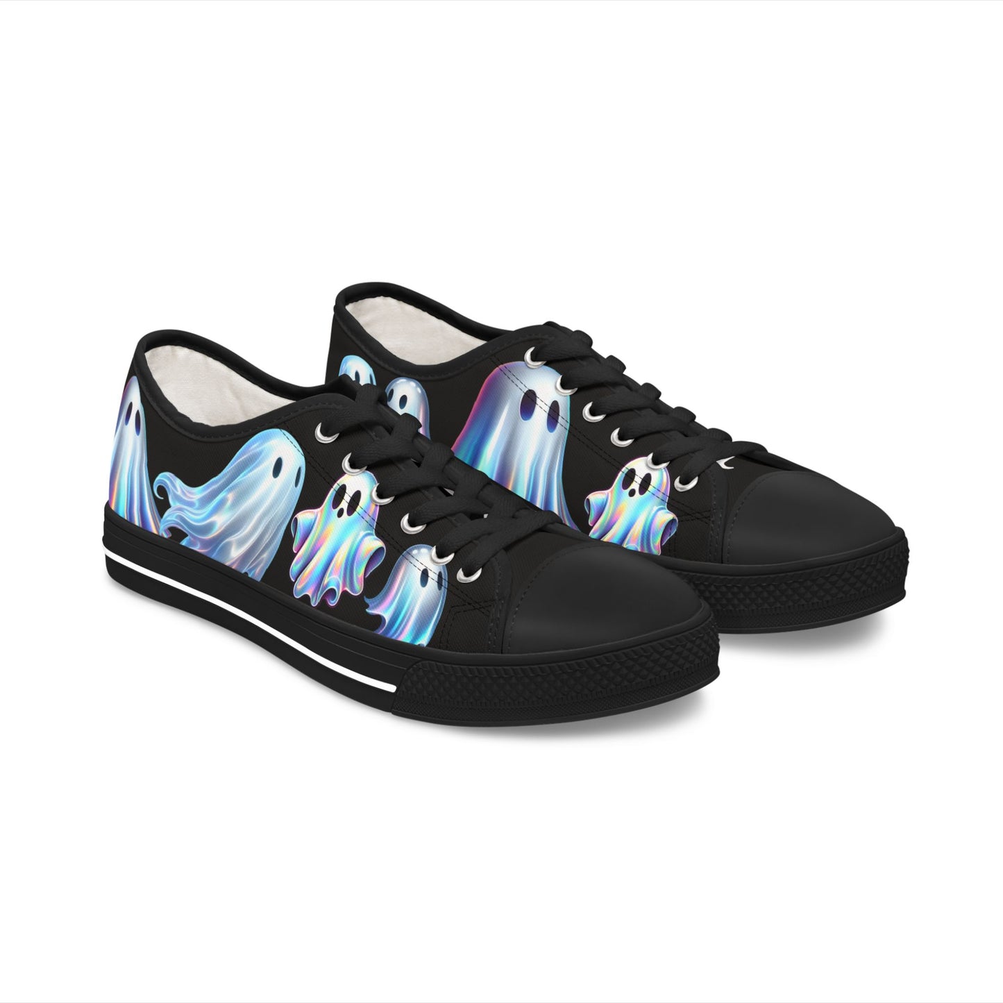 Spooky Ghost Women's Sneakers, Lightweight Ghost Print Sneakers, Halloween Style Shoes, Casual Walking Sneakers, Cute Everyday Shoes