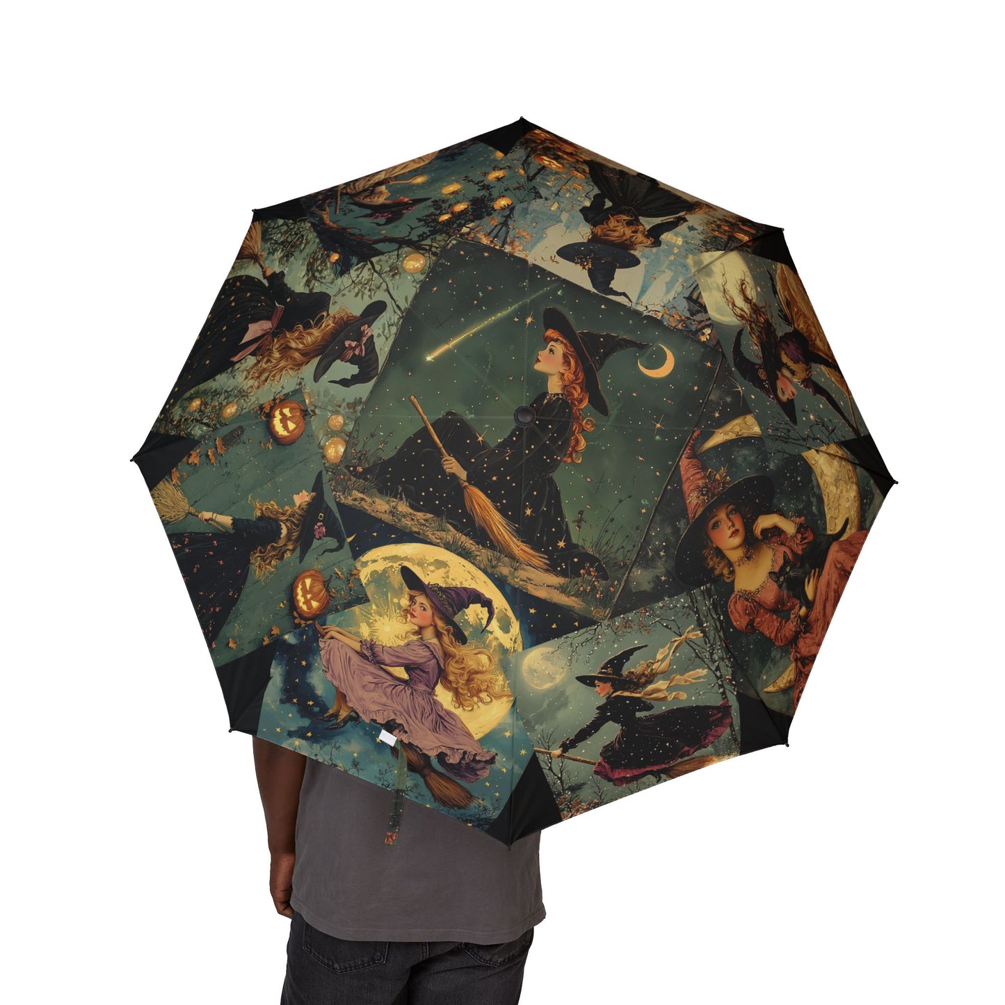 Whimsical Witch Umbrella - Enchanted Design for Rainy Days, Perfect for Gifts, Halloween Decor, Festivals, and Daily Use