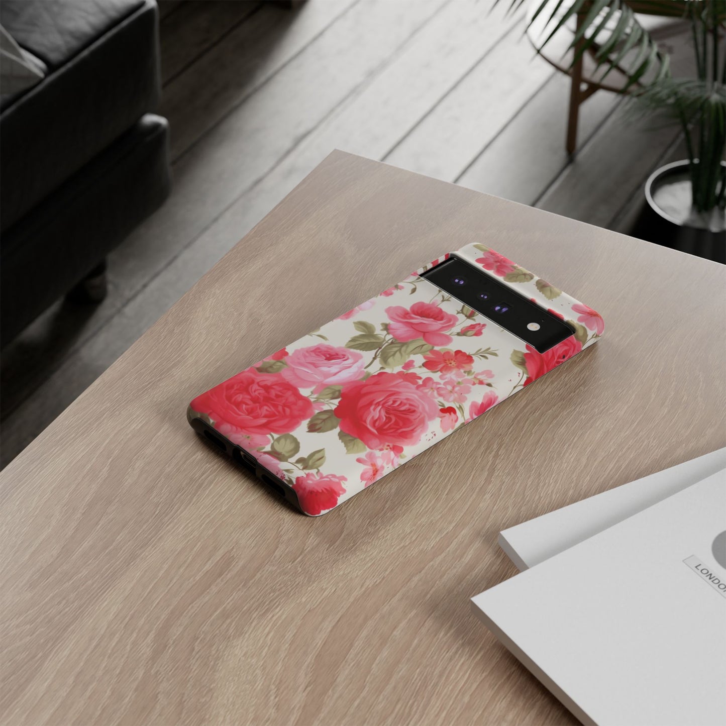 Floral Phone Case - Tough Cases with Elegant Rose Design