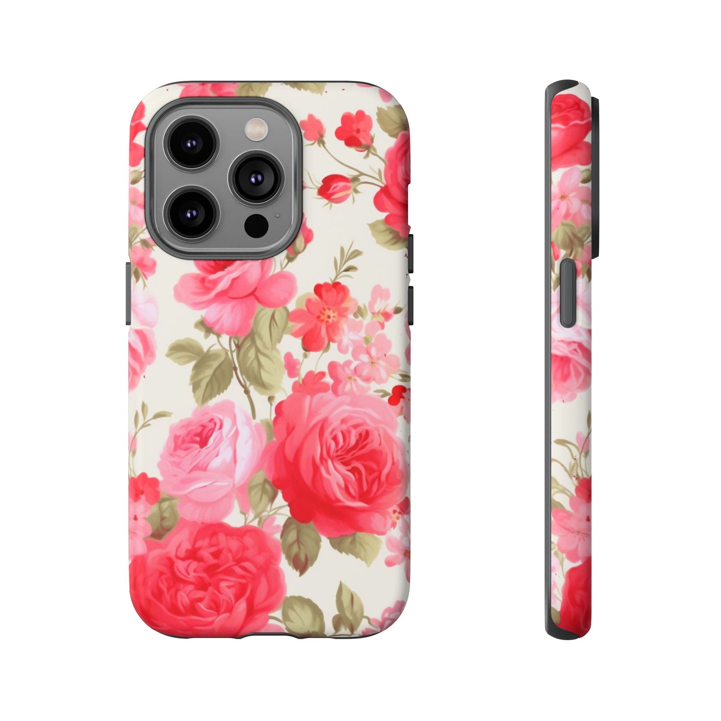 Floral Phone Case - Tough Cases with Elegant Rose Design