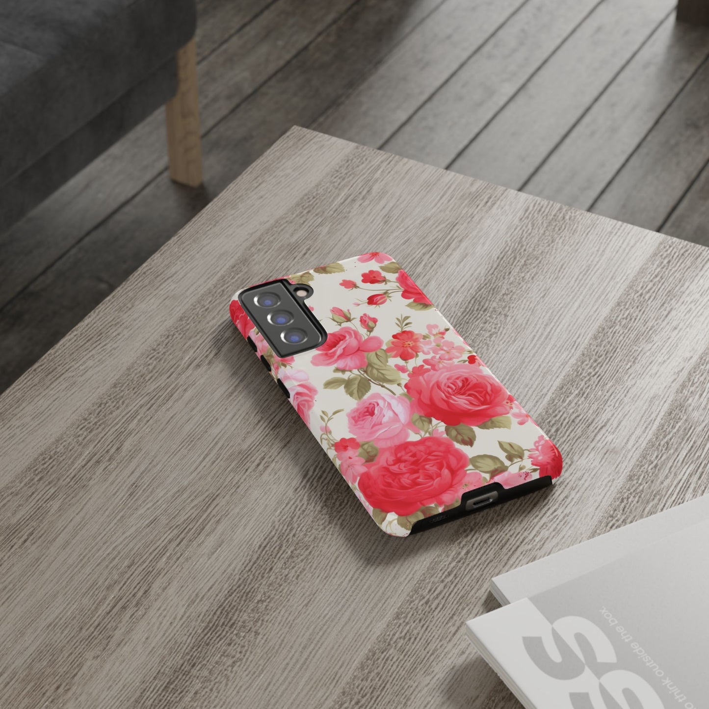 Floral Phone Case - Tough Cases with Elegant Rose Design