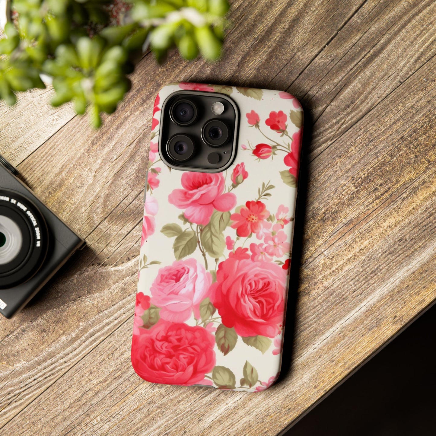 Floral Phone Case - Tough Cases with Elegant Rose Design