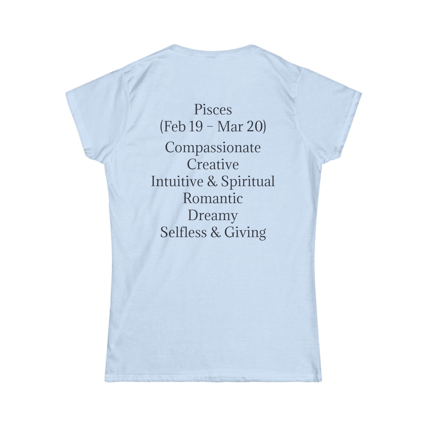 Pisces Zodiac Women's Softstyle Tee - Intuitive & Spiritual Design