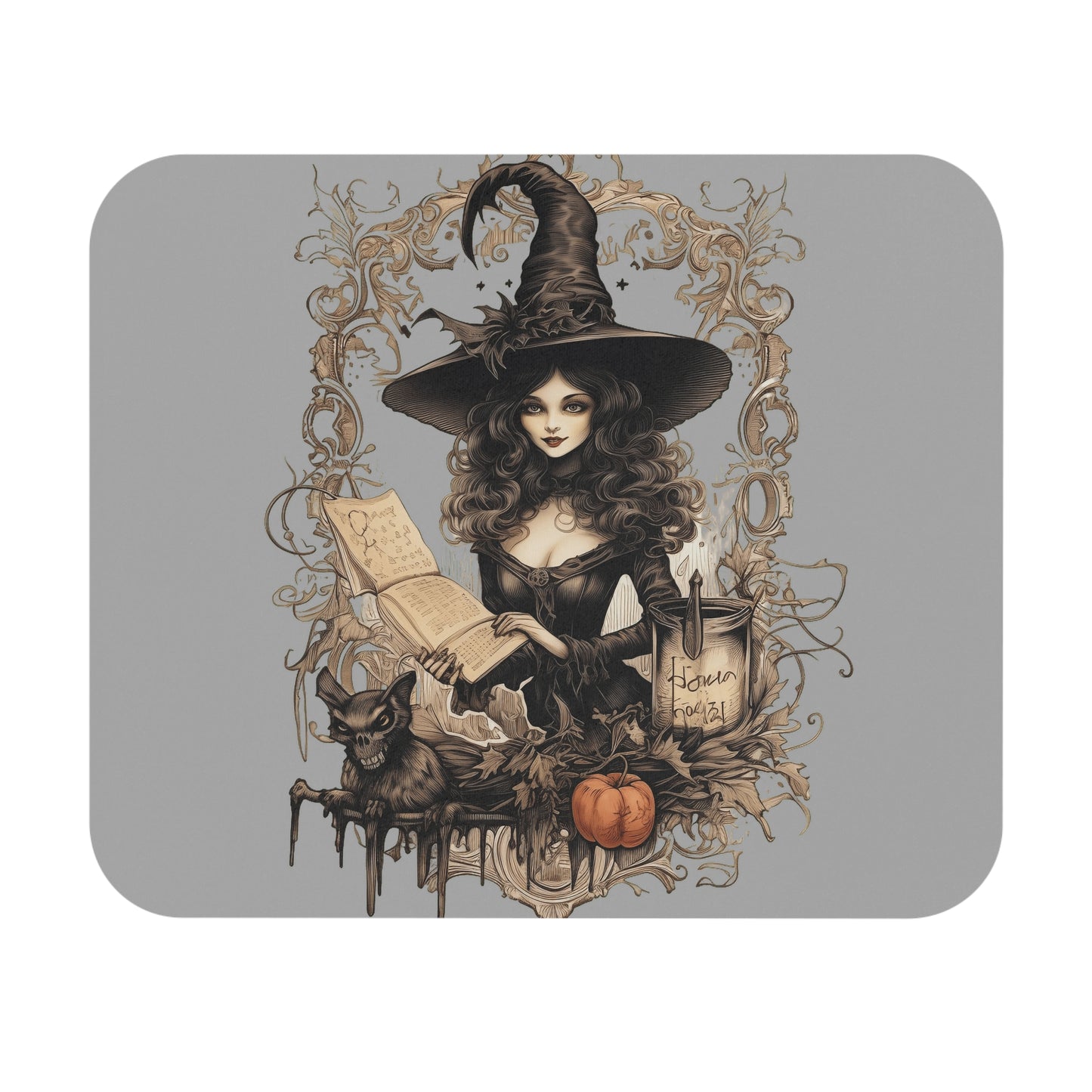 Witchy Charm Mouse Pad - Enchanting Elegance for Your Workspace