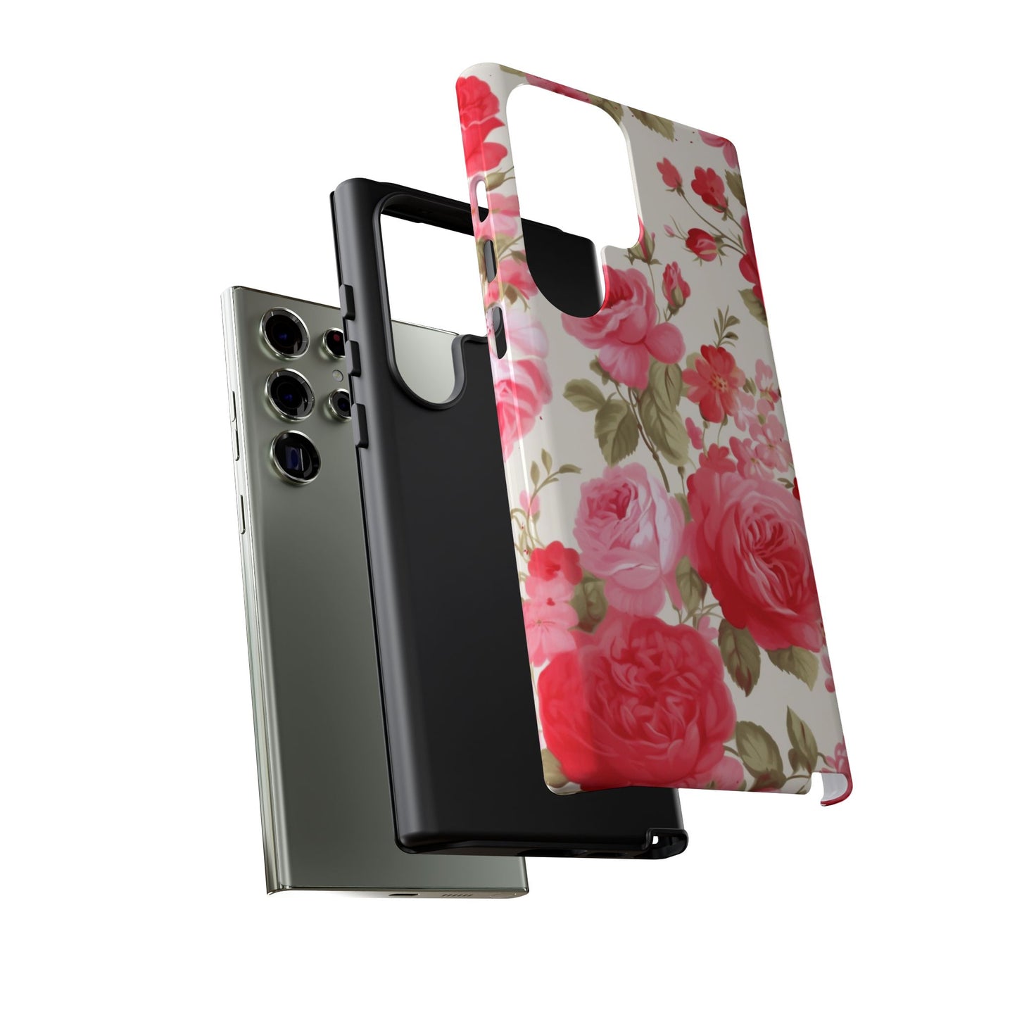 Floral Phone Case - Tough Cases with Elegant Rose Design