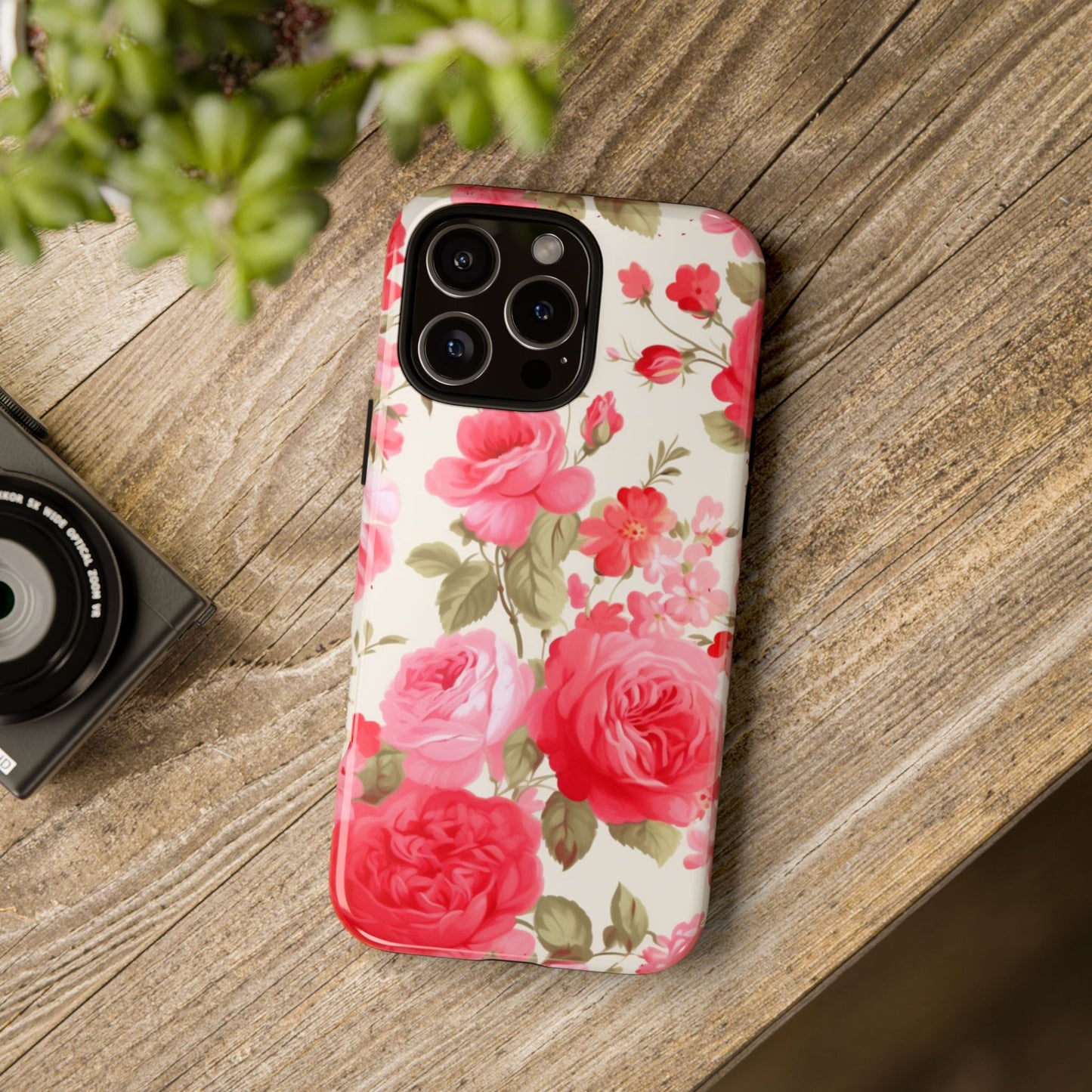 Floral Phone Case - Tough Cases with Elegant Rose Design