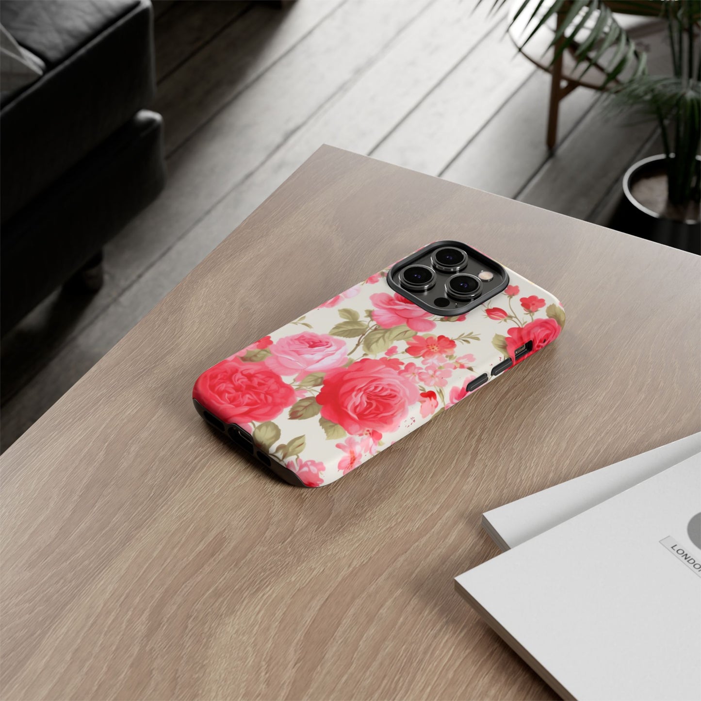 Floral Phone Case - Tough Cases with Elegant Rose Design