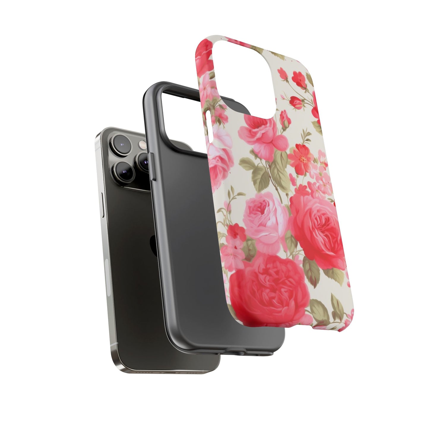 Floral Phone Case - Tough Cases with Elegant Rose Design