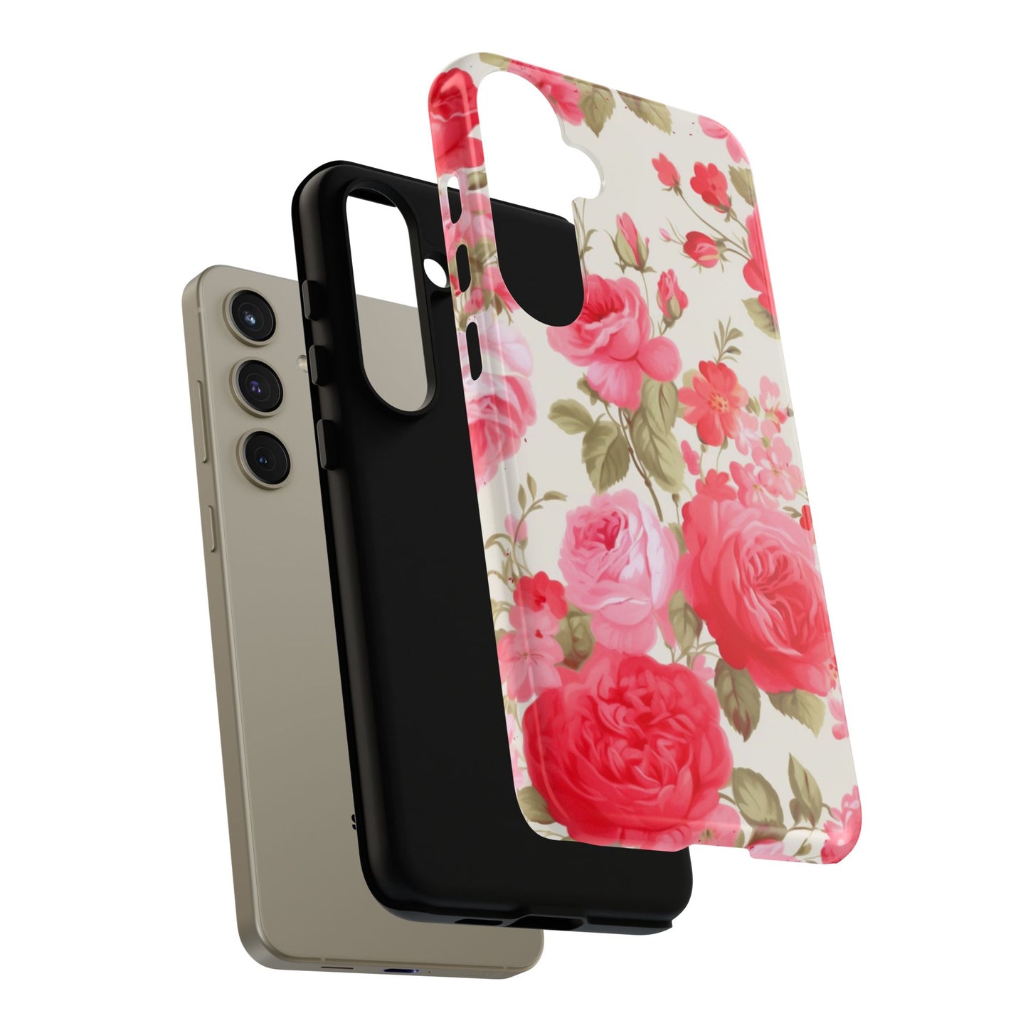 Floral Phone Case - Tough Cases with Elegant Rose Design