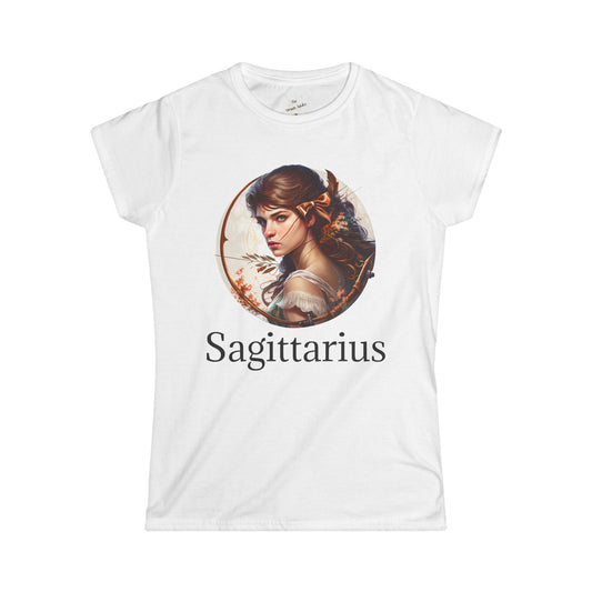 Sagittarius Horoscope Women's Softstyle Tee - Free Spirited & Optimistic Design