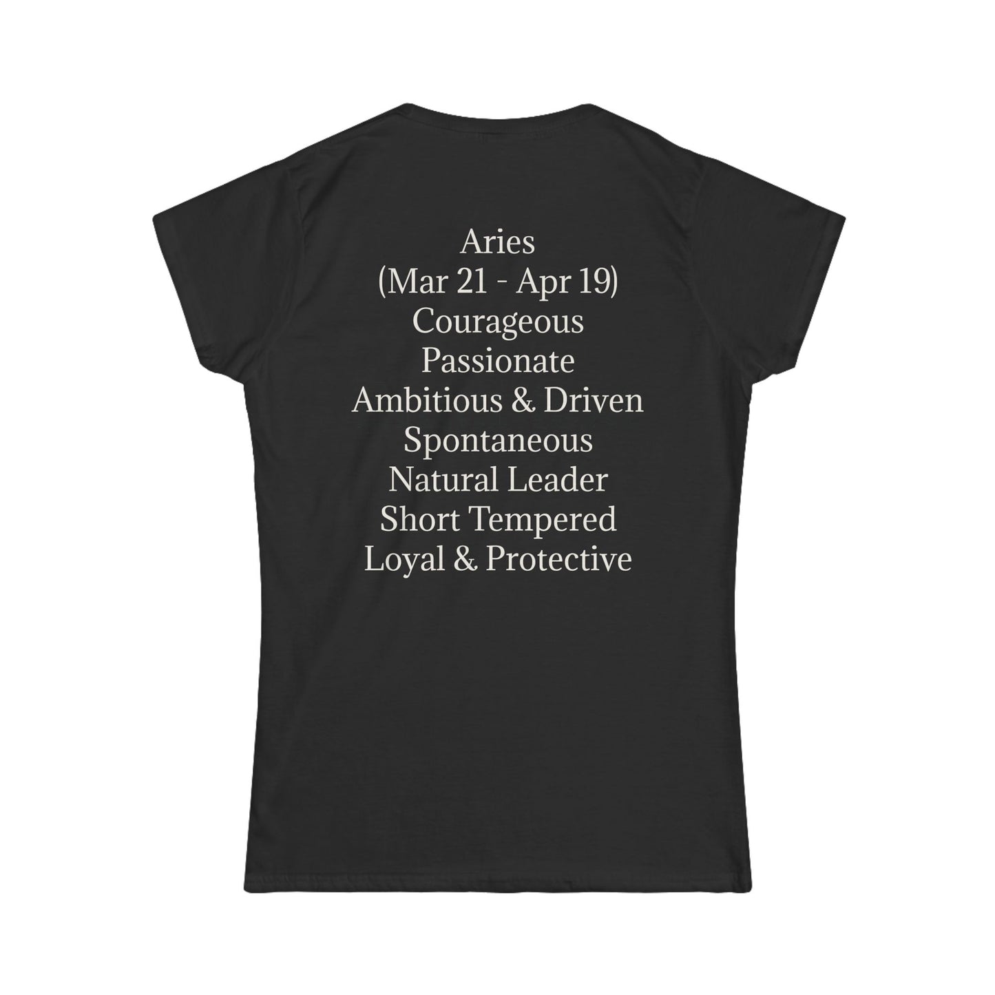 Aries Astrology Graphic Tee - Zodiac Sign Women's Softstyle T-Shirt