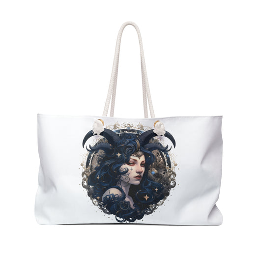 Mystical Capricorn Goddess Weekender Bag - Stylish Tote for Travel & Beach Adventures