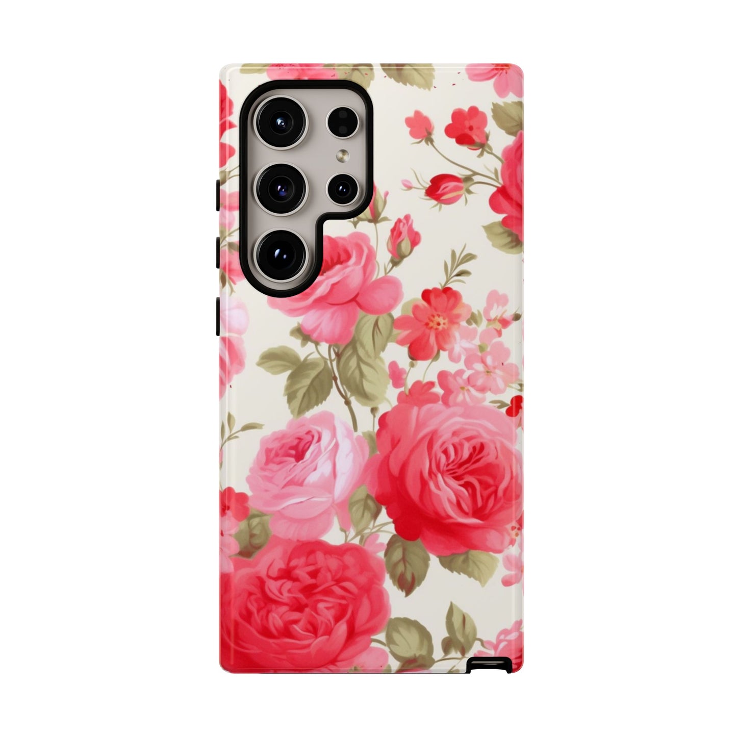 Floral Phone Case - Tough Cases with Elegant Rose Design