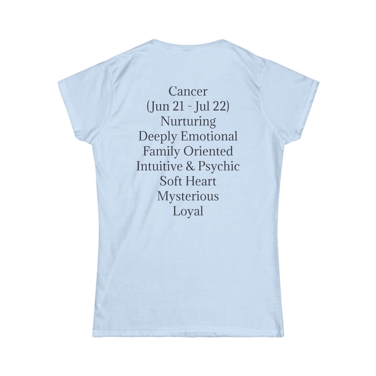 Cancer Zodiac Softstyle Tee - Intuitive & Mysterious Apparel for Astrology Lovers