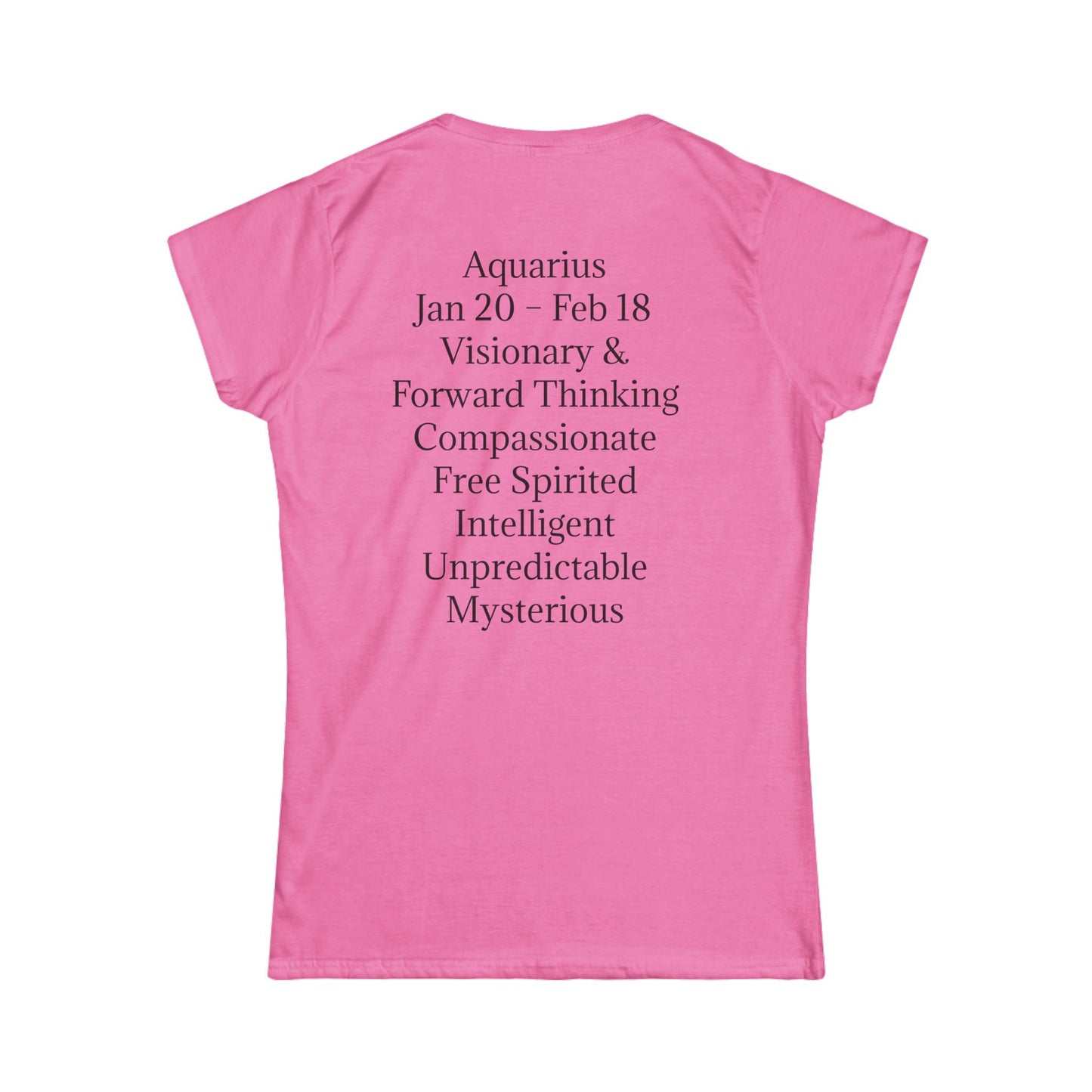 Aquarius Zodiac Women's Softstyle Tee - Visionary & Mysterious Astrology Shirt