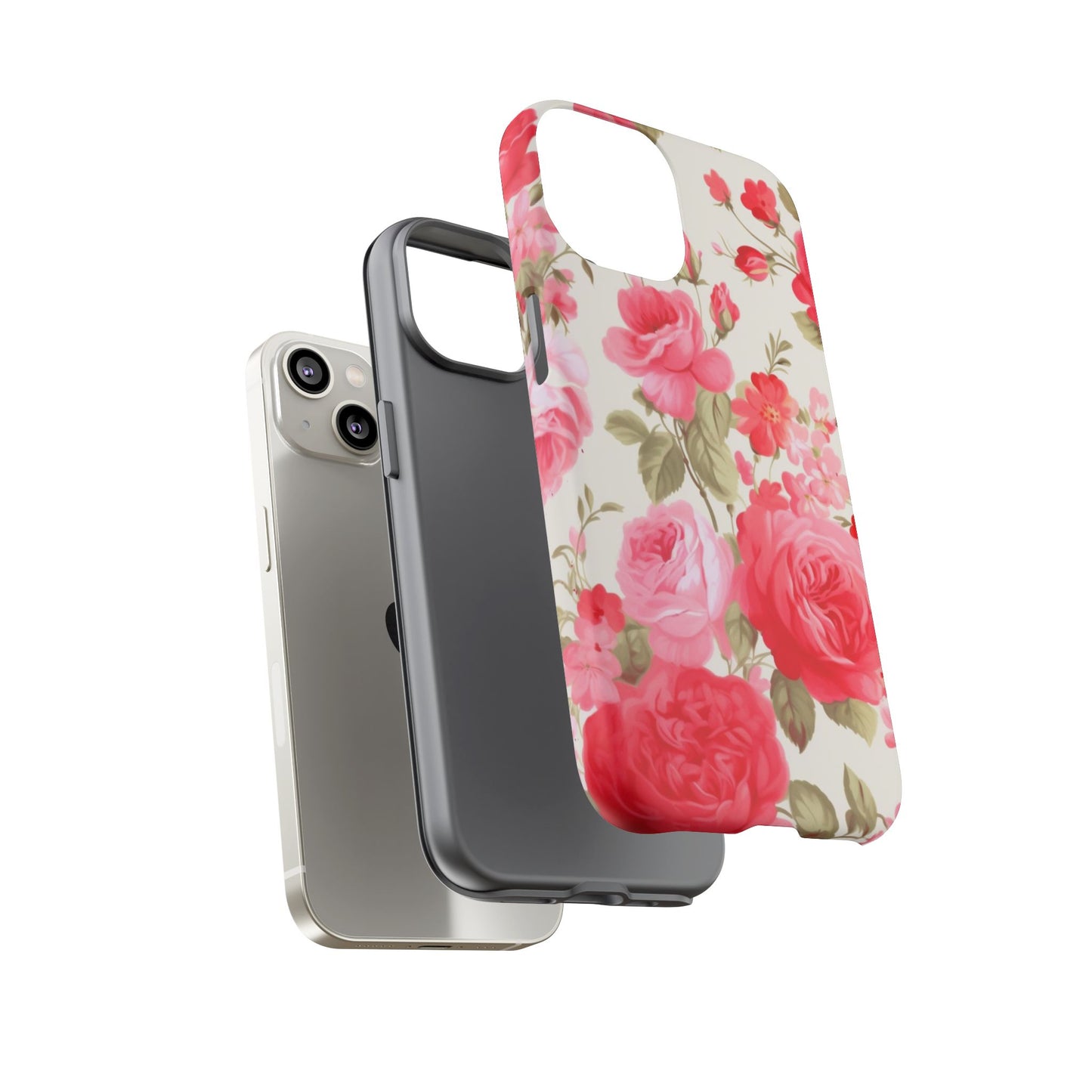 Floral Phone Case - Tough Cases with Elegant Rose Design