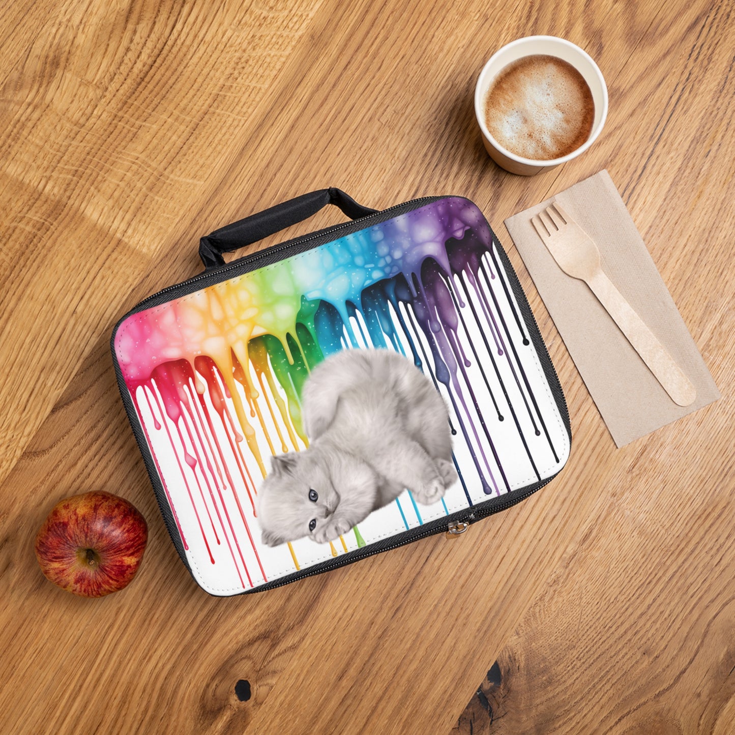 Colorful Cat Lunch Bag - Fun & Functional Insulated Tote for Kids and Adults