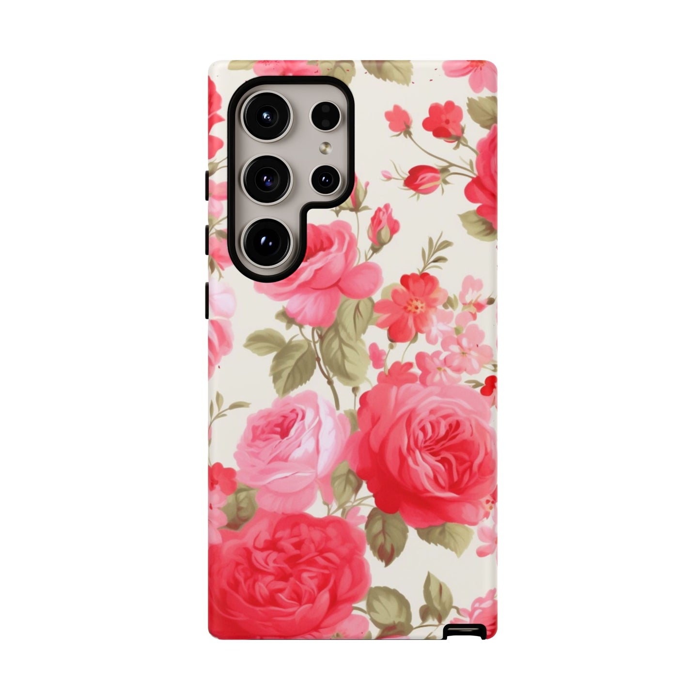 Floral Phone Case - Tough Cases with Elegant Rose Design