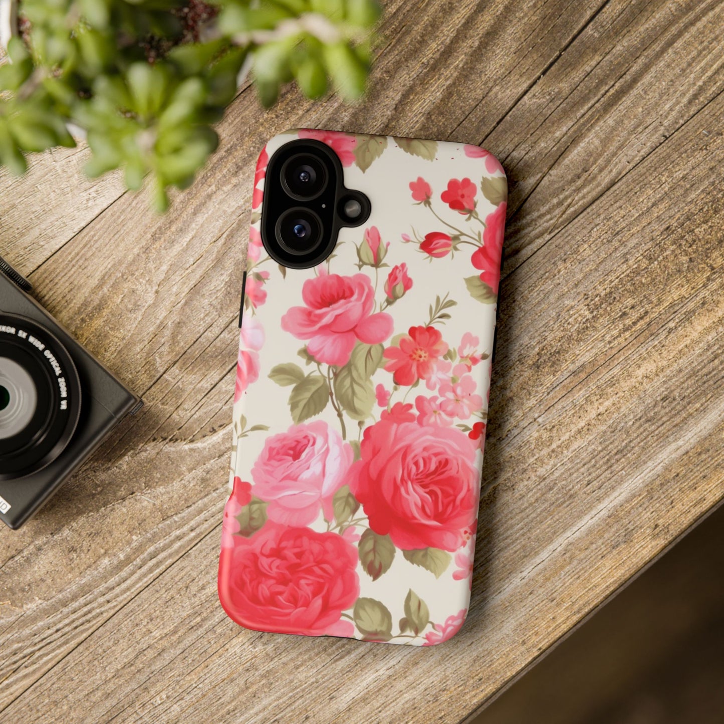 Floral Phone Case - Tough Cases with Elegant Rose Design