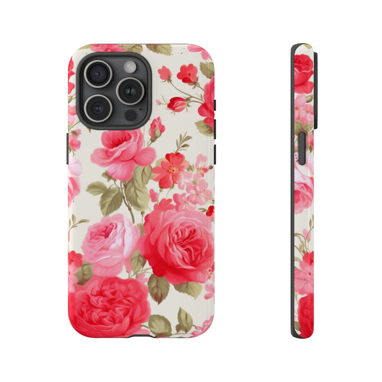 Floral Phone Case - Tough Cases with Elegant Rose Design