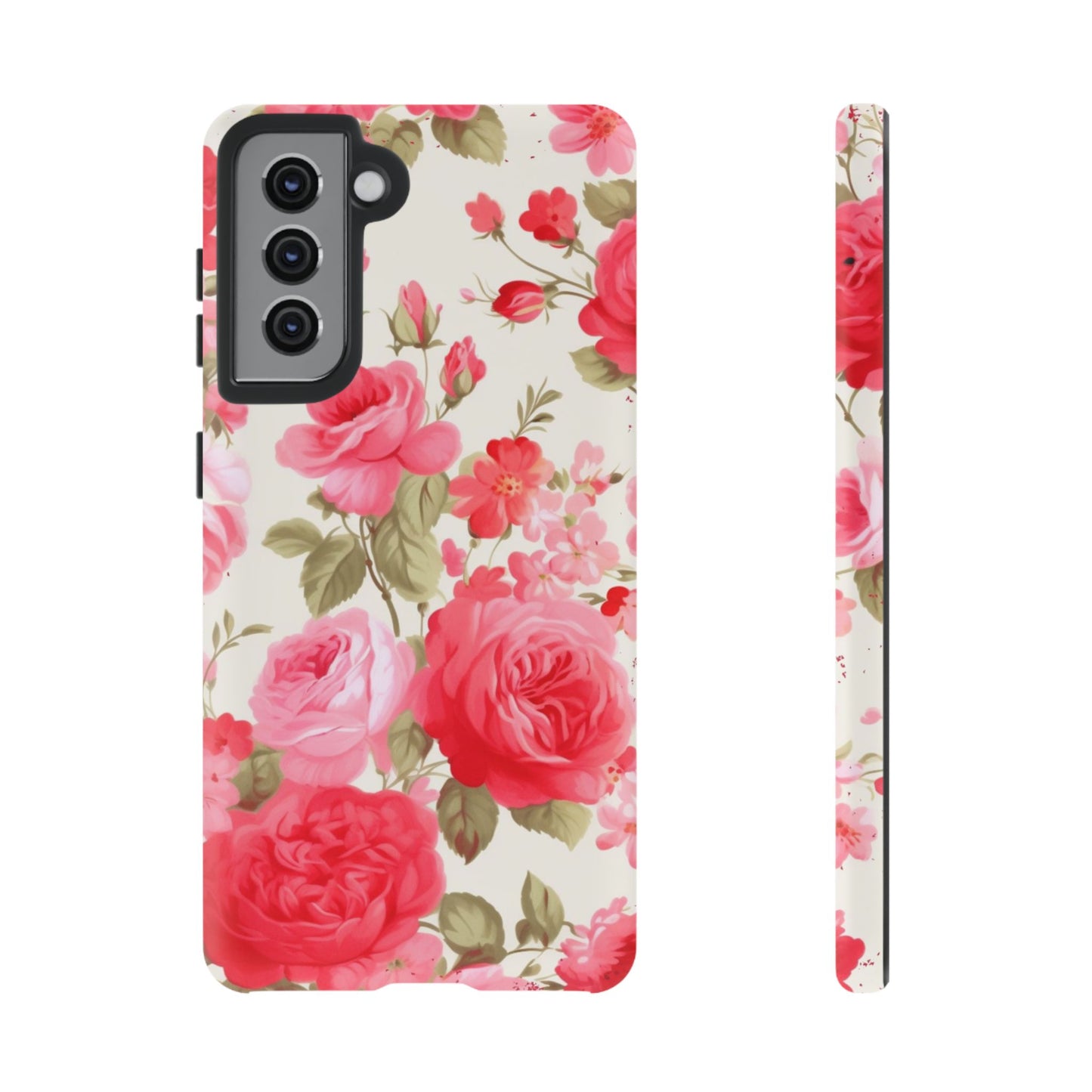 Floral Phone Case - Tough Cases with Elegant Rose Design