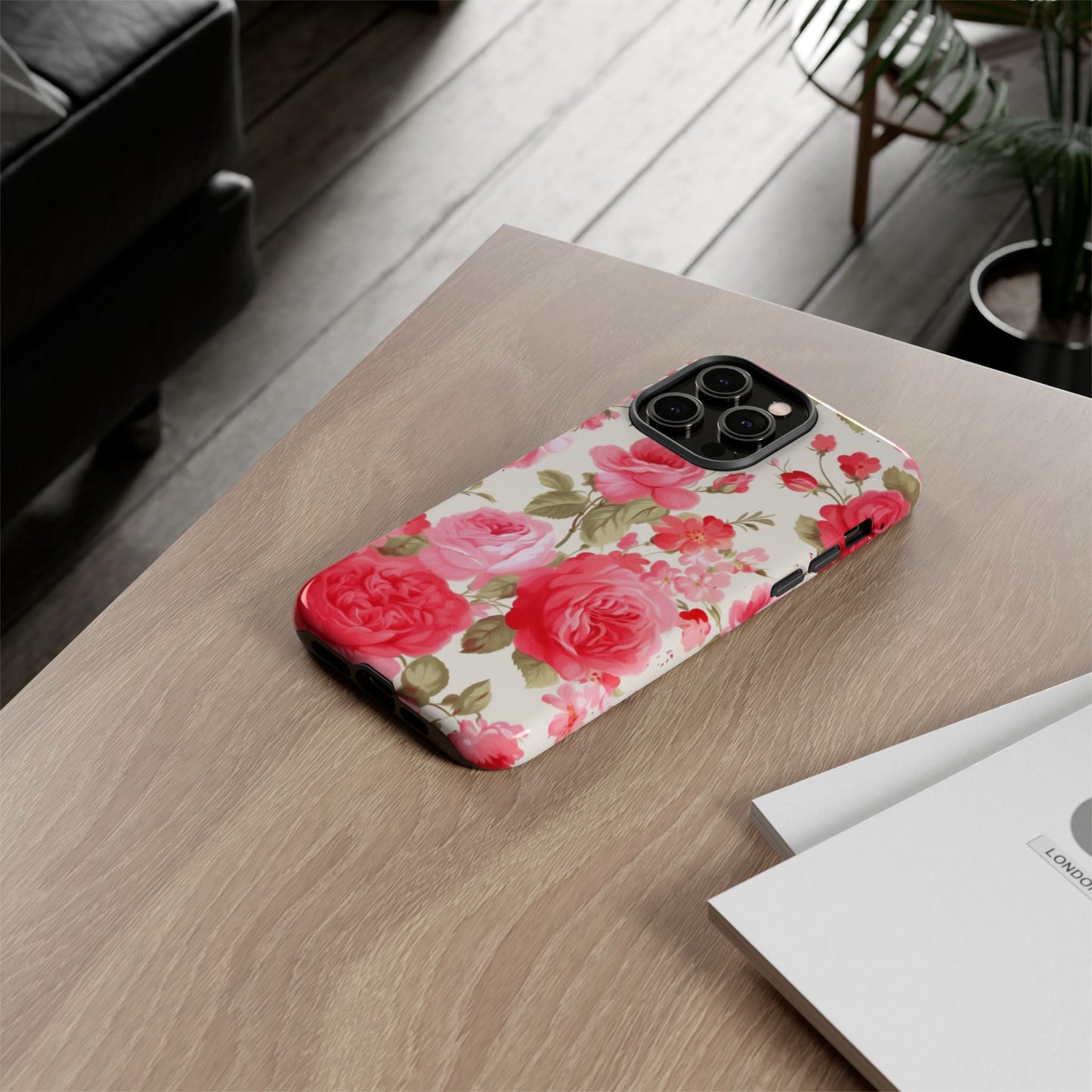 Floral Phone Case - Tough Cases with Elegant Rose Design