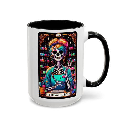 Colorful Skeleton Nail Tech Coffee Mug - Perfect Gift for Nail Artists