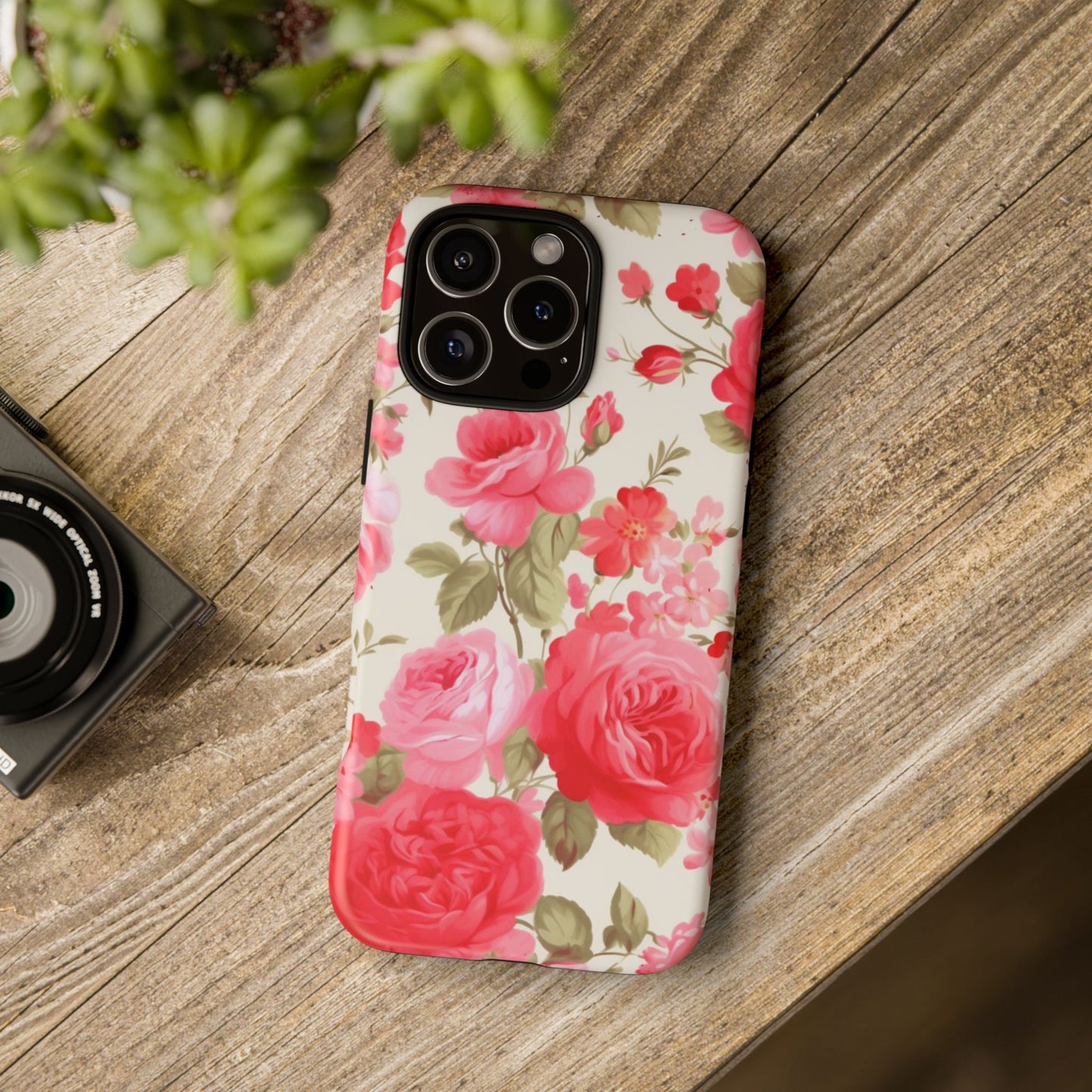 Floral Phone Case - Tough Cases with Elegant Rose Design