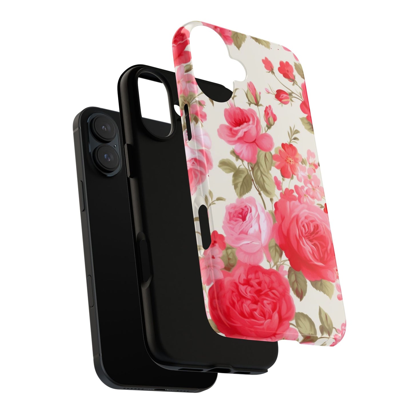 Floral Phone Case - Tough Cases with Elegant Rose Design