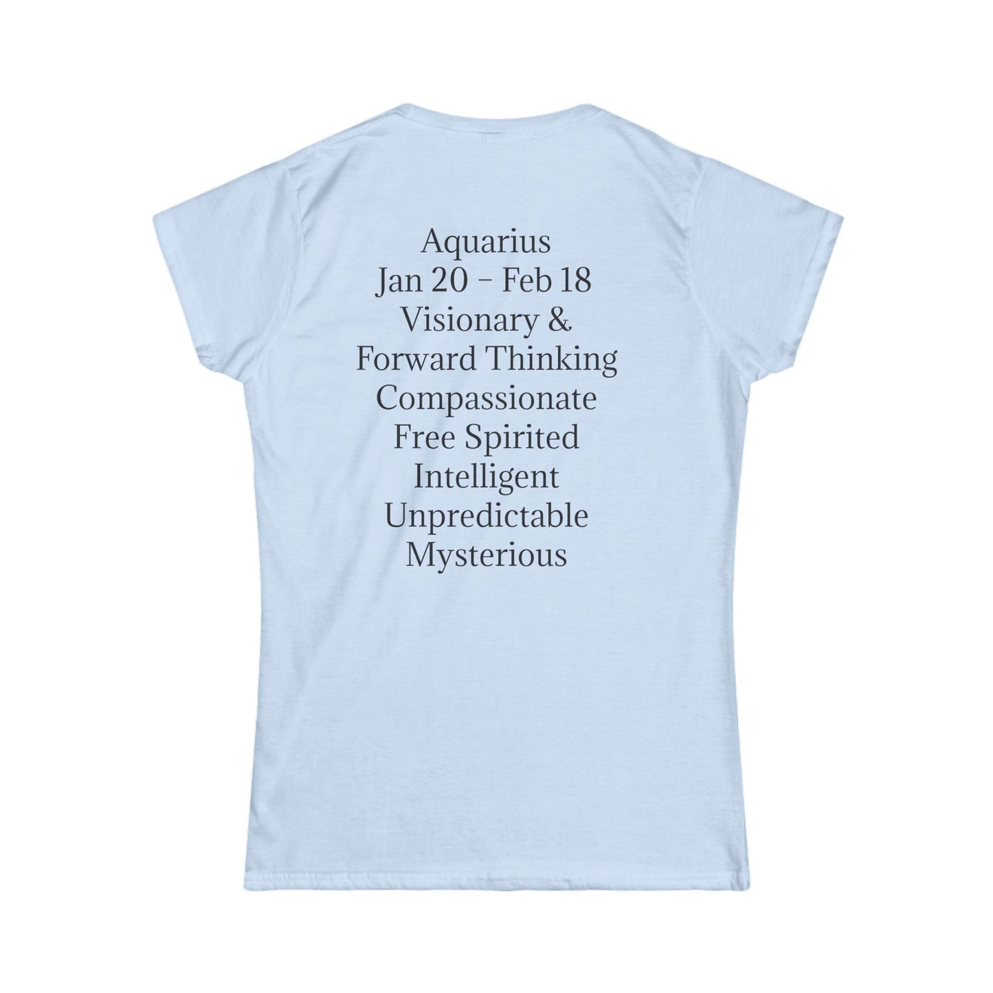 Aquarius Zodiac Women's Softstyle Tee - Visionary & Mysterious Astrology Shirt