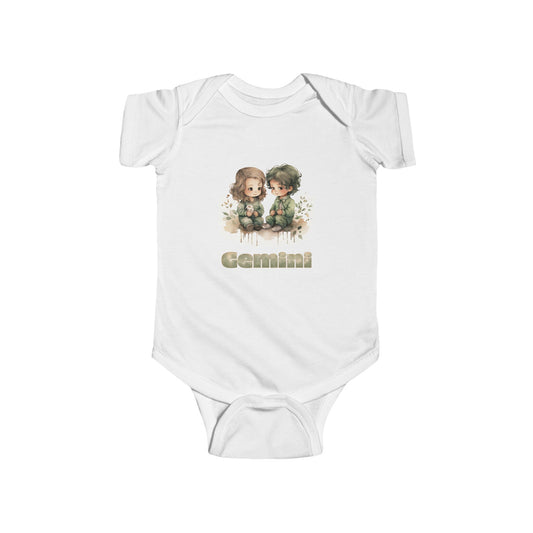 Cute Gemini Infant Bodysuit for Newborns - 24 M - Zodiac Baby Outfit